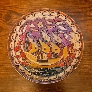 Vintage bronze decorating plate